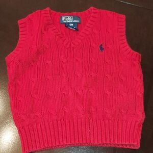 Polo Ralph Lauren Red Sweater Vest Sz 12M